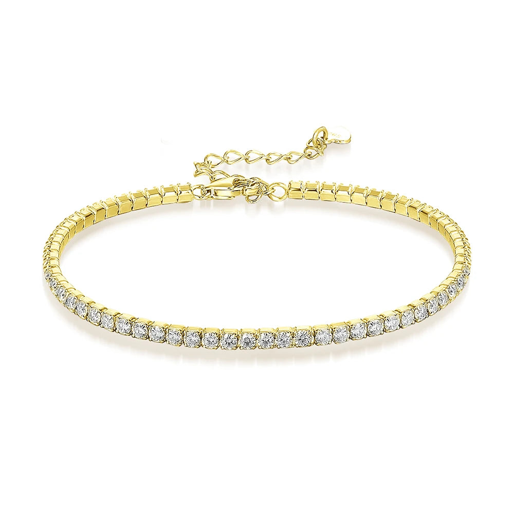 Dainty Moissanite Tennis Bracelet | 1.5mm-2mm D VVS1 S925