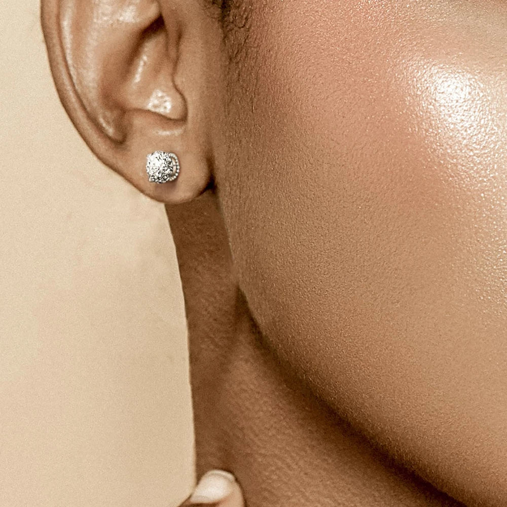 Moissanite Earrings 1ct Sparkly Lab Created Diamond Stud Earrings 18K Gold Plated 925 Sterling Silver Jewelry Gifts for Women