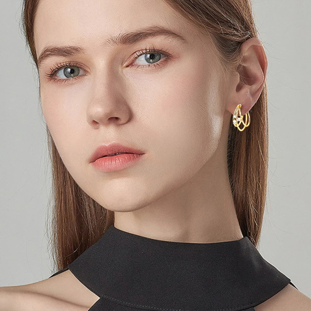 925 Silver Hoop Earring Original Certified 2.0mm Moissanite Earrings For Women Girl Birthday Gifts Accessories Jewelry