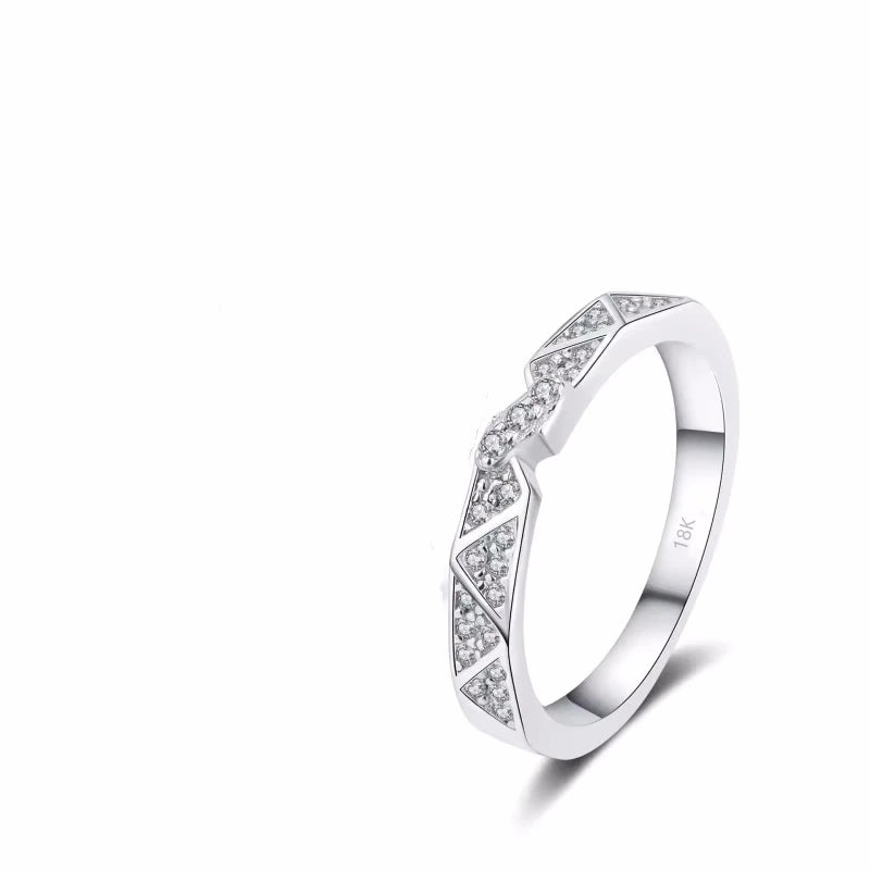 Birthday Gift 18K White Gold Women Men Couple Rings Valentine's Day Unisex 0.48ct Moissanite Diamond Lovers Girl Wedding Bands