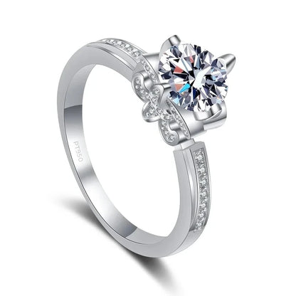 PT950 Platinum 1Carat Moissanite Diamond Rings