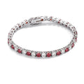 Red and White All Moissanite Tennis Bracelets for Women Man s925 Sterling Silver with White Gold Plated Hip Hop Bracelet