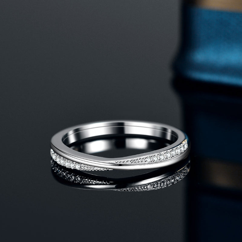 Wedding Bands D Color Moissanite 925 Silver Ring Test Passed Fashion Woman Girl Gift