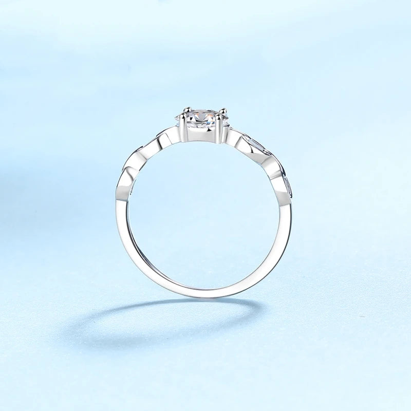 Women Engagement 18K White Gold Wedding Band 0.5CT Moissanite Diamond Birthday Gift PT950 Platinum Girl Friend Valentine's Day