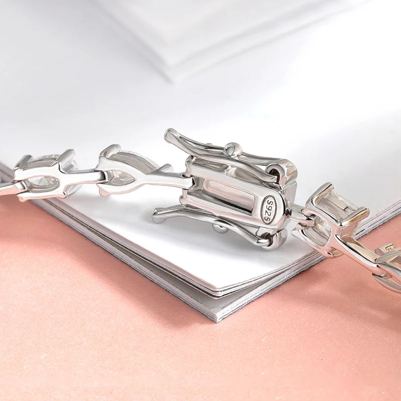 Smyoue GRA Certified D Color Moissanite Tennis Bracelet for Women Men 100% 925 Sterling Silver Chain Couple Jewelry Christmas