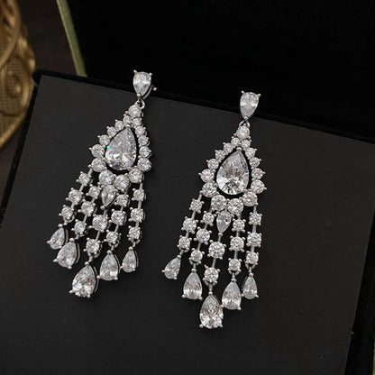 Sparkling Tassel Drop Earrings