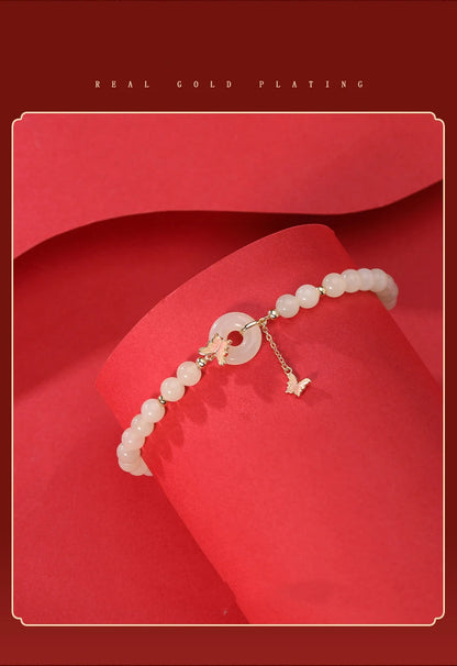 Hetian Jade S925 Sterling Silver Butterfly Tassel Bracelet