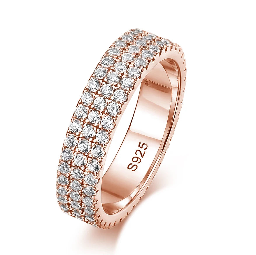 4.5mm Full Moissanite Eternity Band - D VVS1 S925 Silver