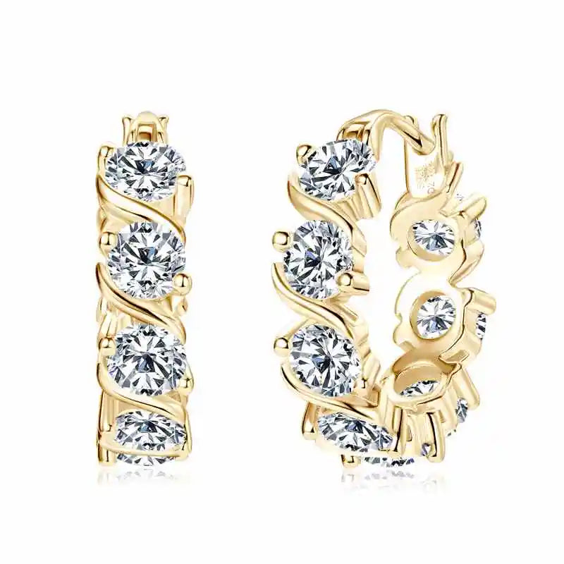 4.8CTTW Sparkling Round Cut Moissanite Earring