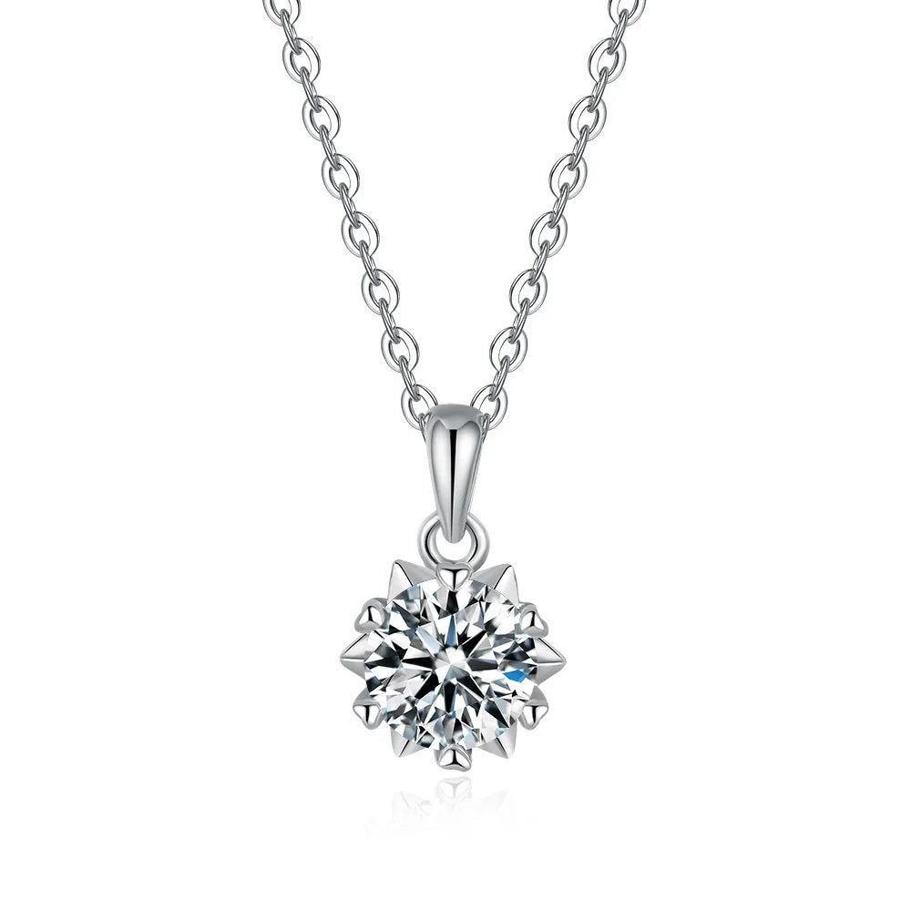 18k White Gold 1ct/2ct Diamond Heart Platinum Pt950 Pendant Necklace for Women, Solid Gold Fine Jewelry Gift for Her