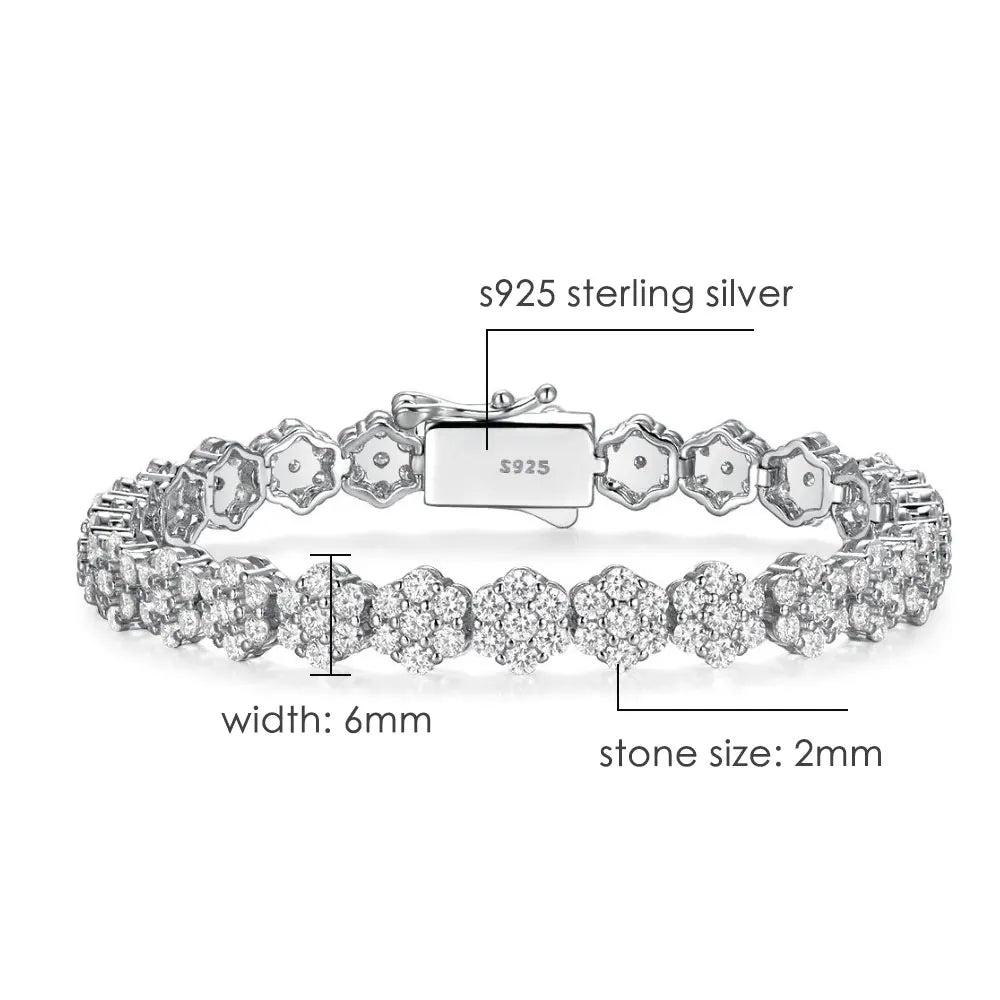 All 2mm Moissanite Tennis Bracelet Full Diamond GRA 925 Silver Plated 18k Wedding Party Jewelry Bracelets for Women Man