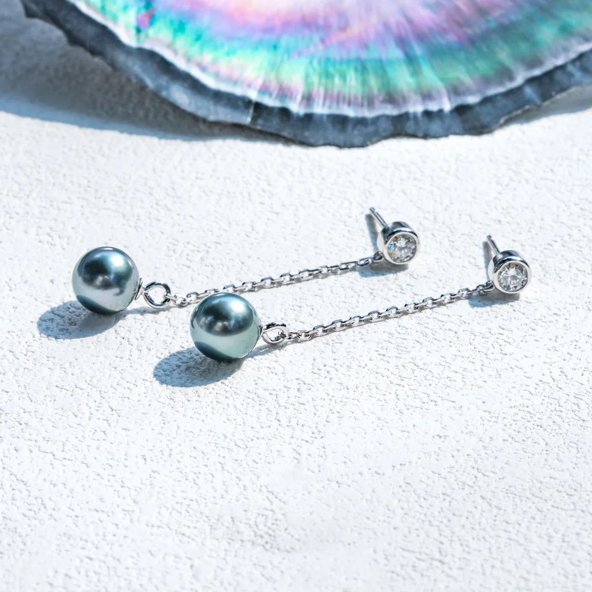 9-11mm Tahitian Black Pearl Earrings