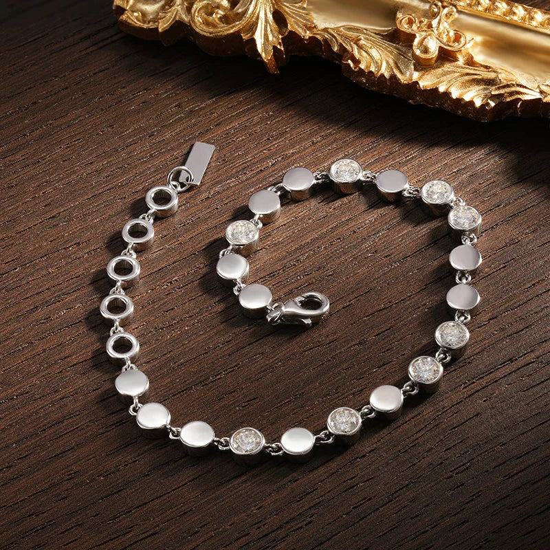 All Moissanite Tennis Bracelet 4mm 2.4ct Lab Diamond  925 Sterling Sliver D VVS