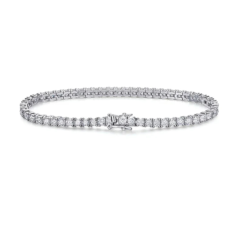 Moissanite Tennis Bracelets for Women Men Original 925 Sterling Silver Bangles with Certificate 3/4/5mm Pass Diamond Test