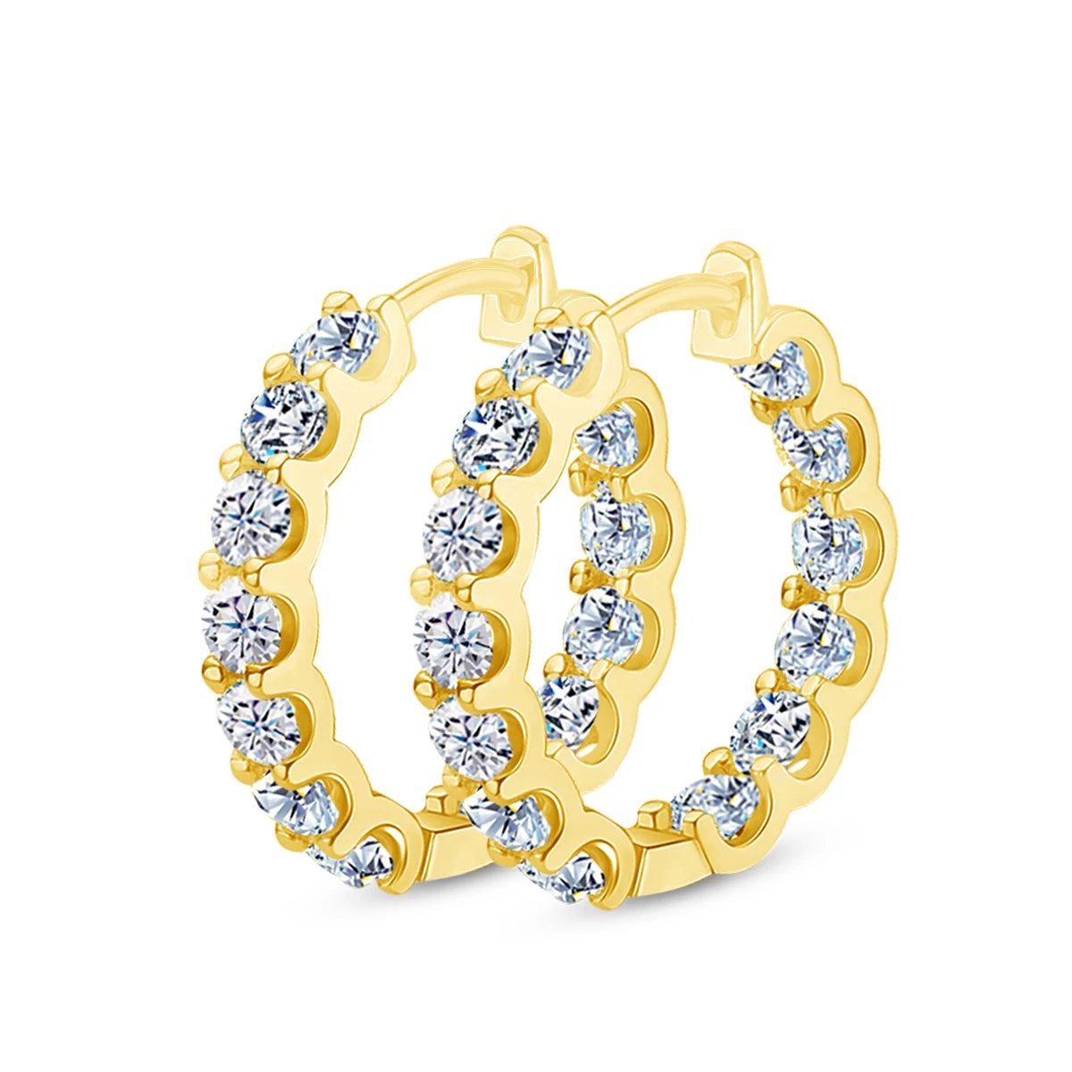 Full Moissanite Earrings hoops D VVS1 Luxury