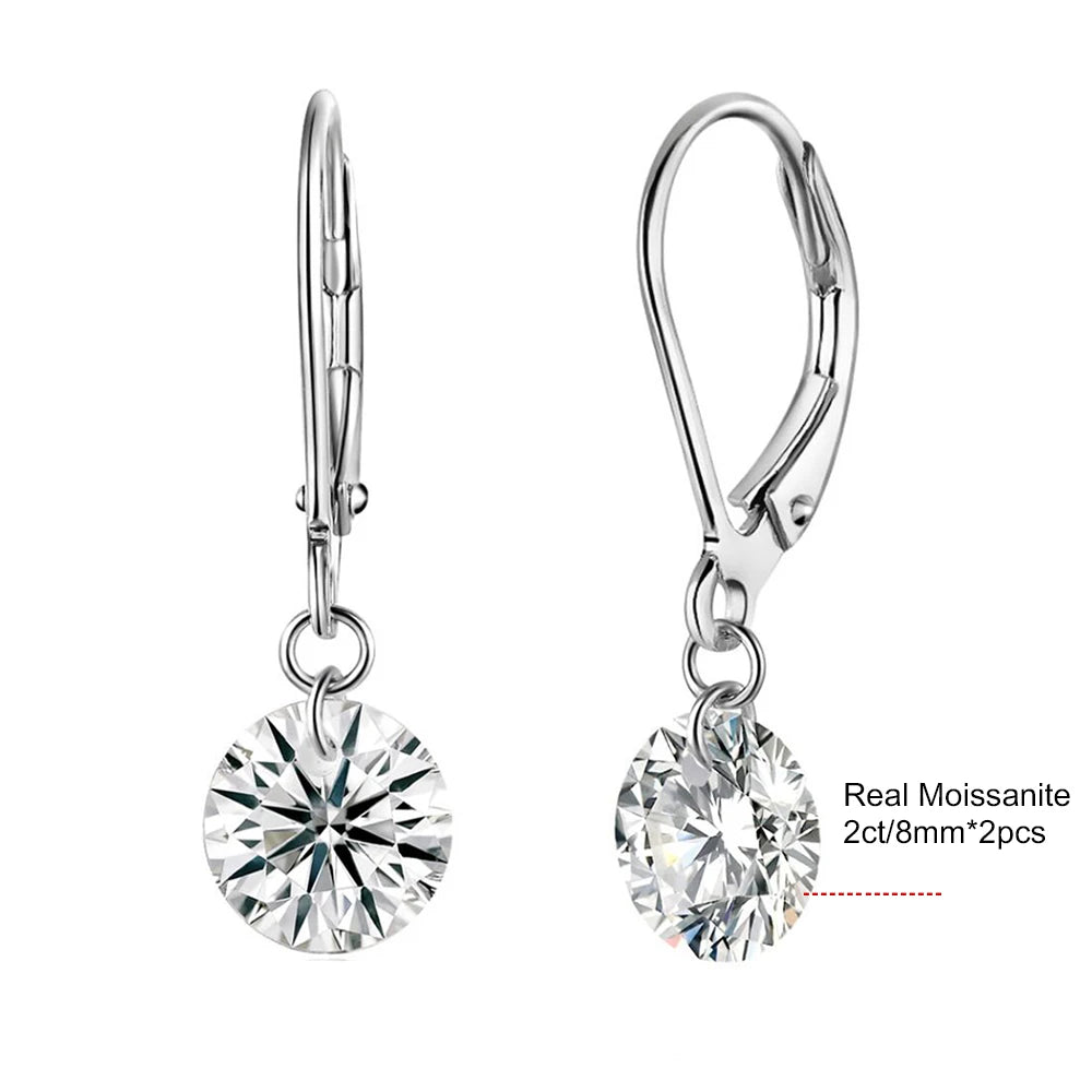 7 Carat Moissanite Dangle Earrings for Women D Color Lab Diamond Long Earring 925 Silver Hoops Wedding Engagement Fine Jewelry