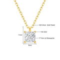 2ct Princess Cut Moissanite Necklace 14k Gold Wedding Jewelry