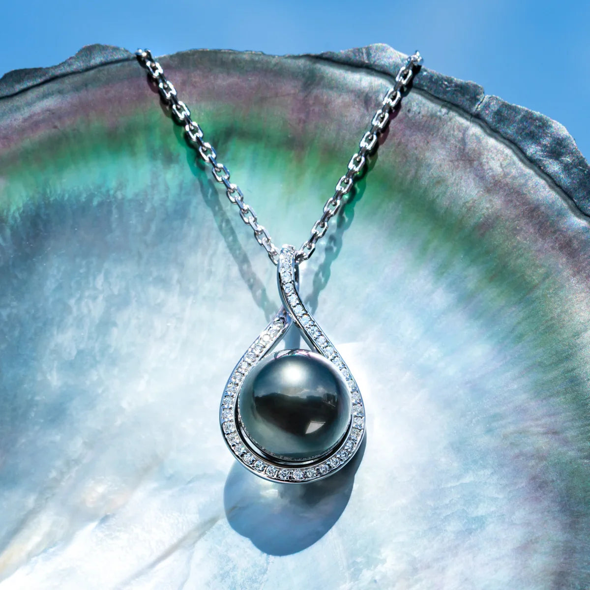 11-12mm Tahitian Black Pearl Necklace