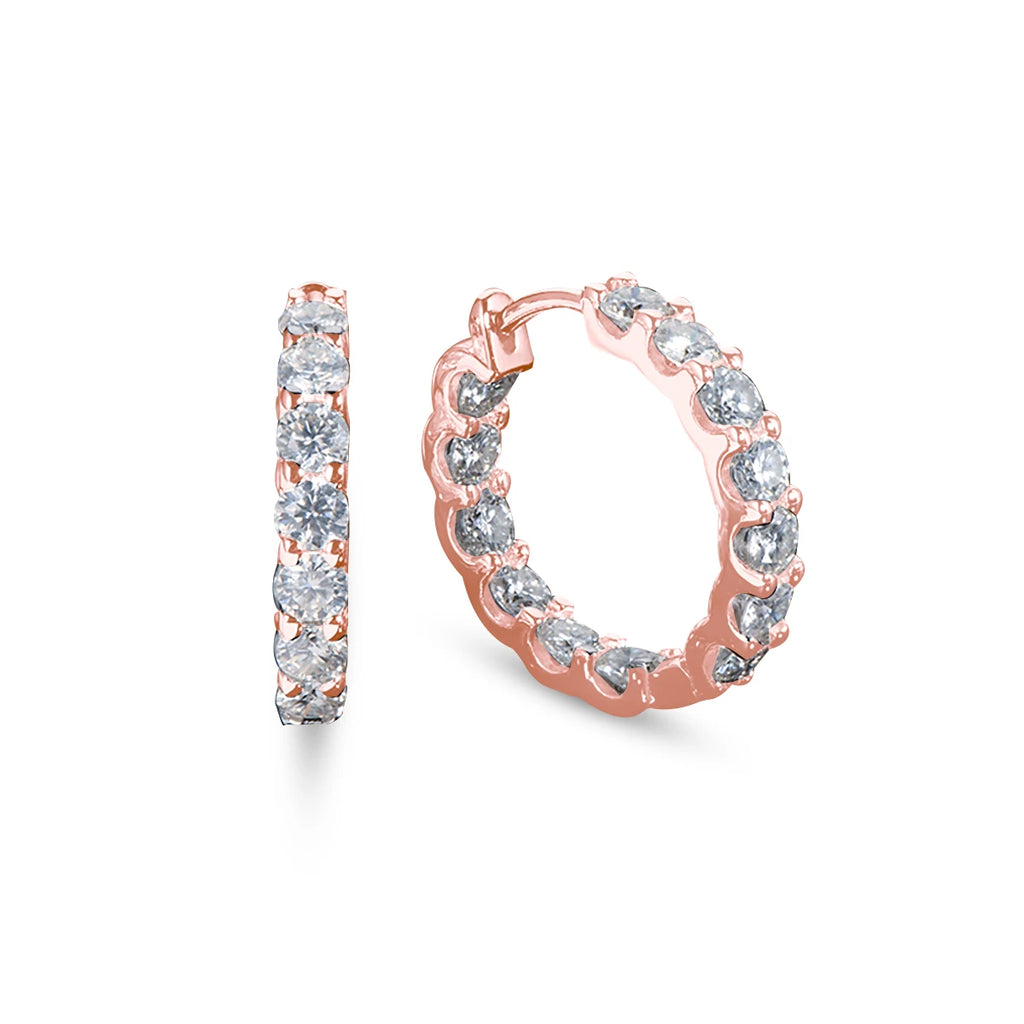 Full Moissanite Earrings hoops D VVS1 Luxury
