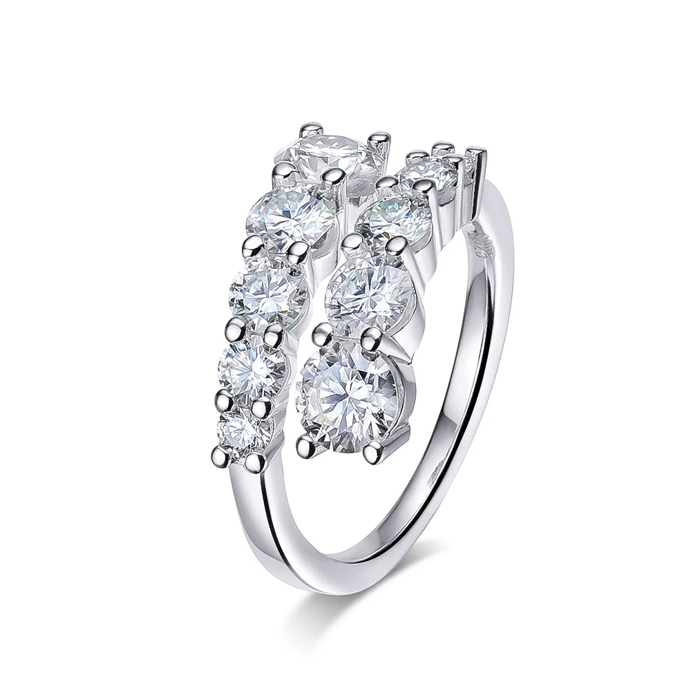 D VVS1 Moissanite Solitaire Ring - S925 Silver 0.5ct - 3ct
