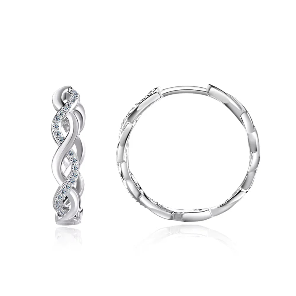 Moissanite Huggie Hoop Earrings | GRA Certified S925 Silver
