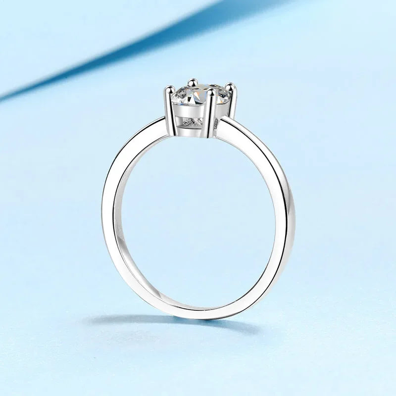 New Style Female PT950 Platinum Wedding Band for Women VVS1 D Color 1CT Pigeon Egg Shape Moissanite Diamond Luxury Fitting Party