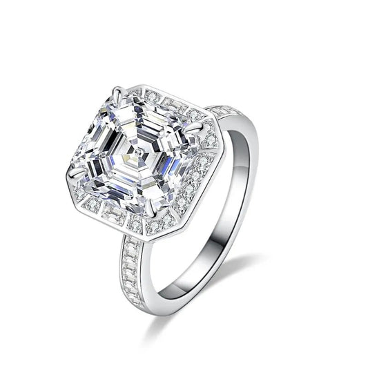 5 Ct Asscher Moissanite Wedding Ring