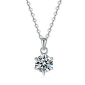 18k White Gold 1ct/2ct/3ct Moissanite & Diamond Cluster Pendant, Platinum Pt950 Statement Necklace Fine Jewelry for Women