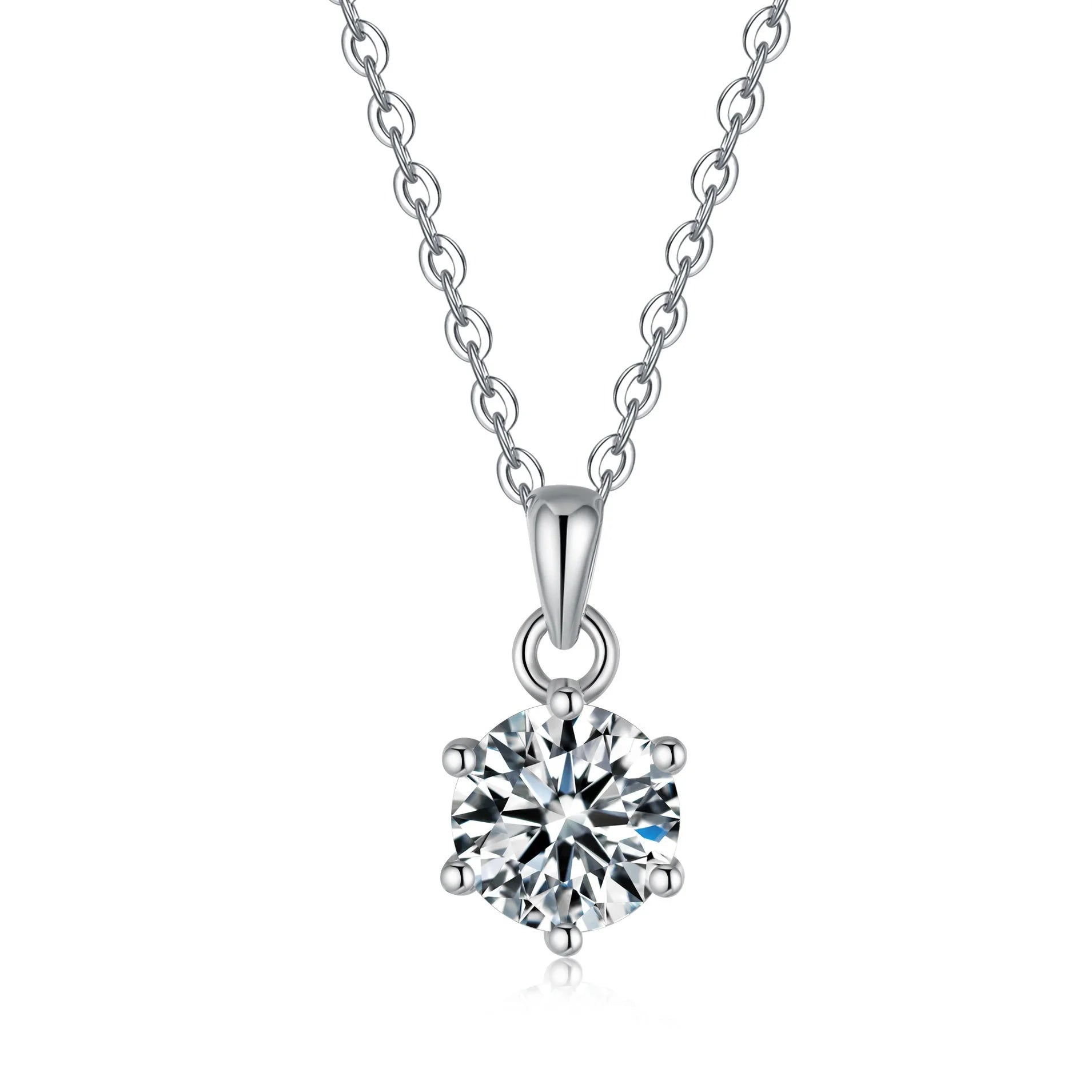 18k White Gold 1ct/2ct/3ct Moissanite & Diamond Cluster Pendant, Platinum Pt950 Statement Necklace Fine Jewelry for Women