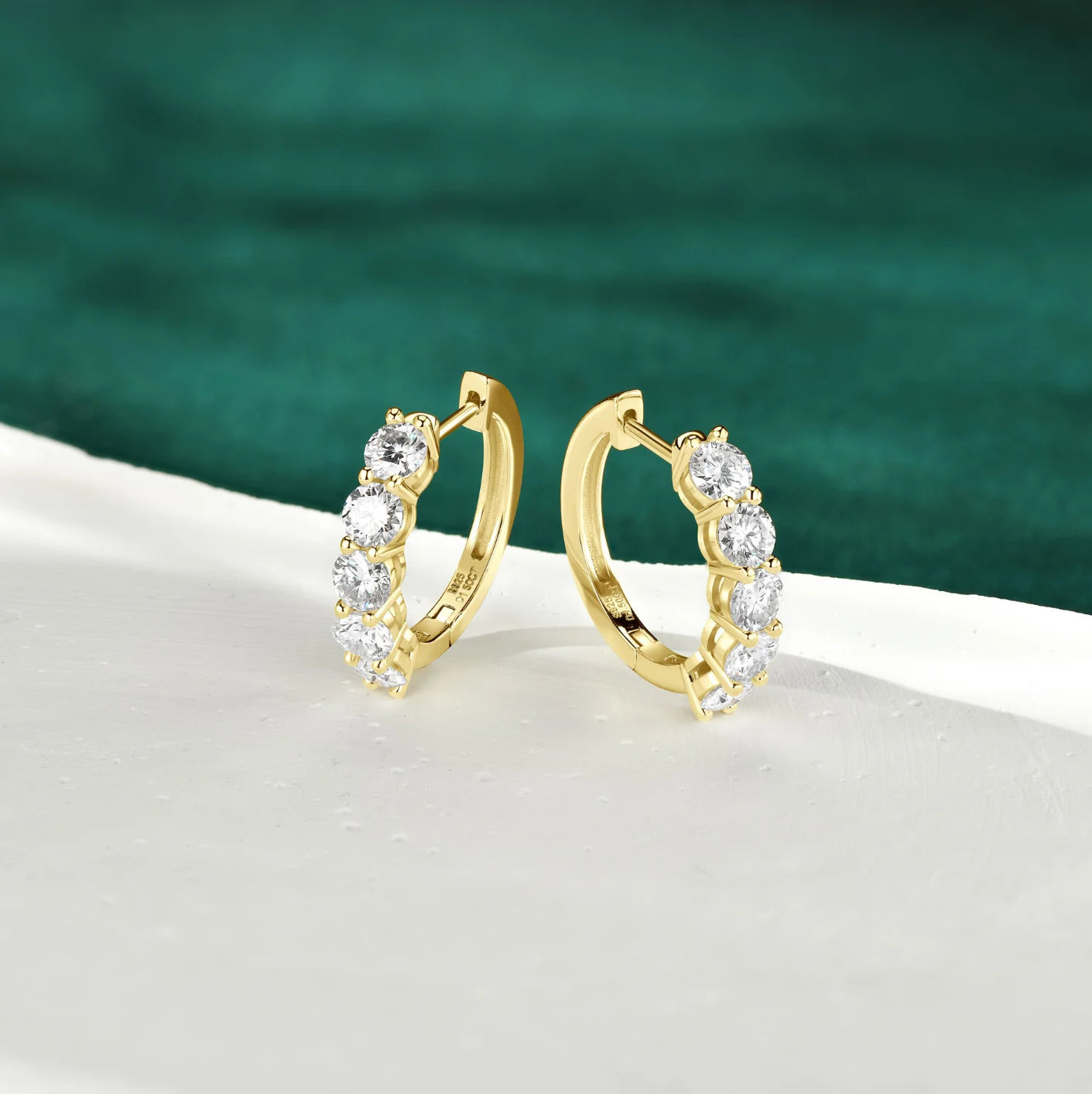 4mm GRA Certified Moissanite Hoop Earring Huggie Hoops 925 Sterling Silver Earrings for Women Bride Wedding  Jewelry