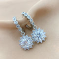 Drop Earrings for Women Original Certified 925 Silver 2 Carat Moissanite Sun Flower Diamond Hoop Earring Fine Jewelry