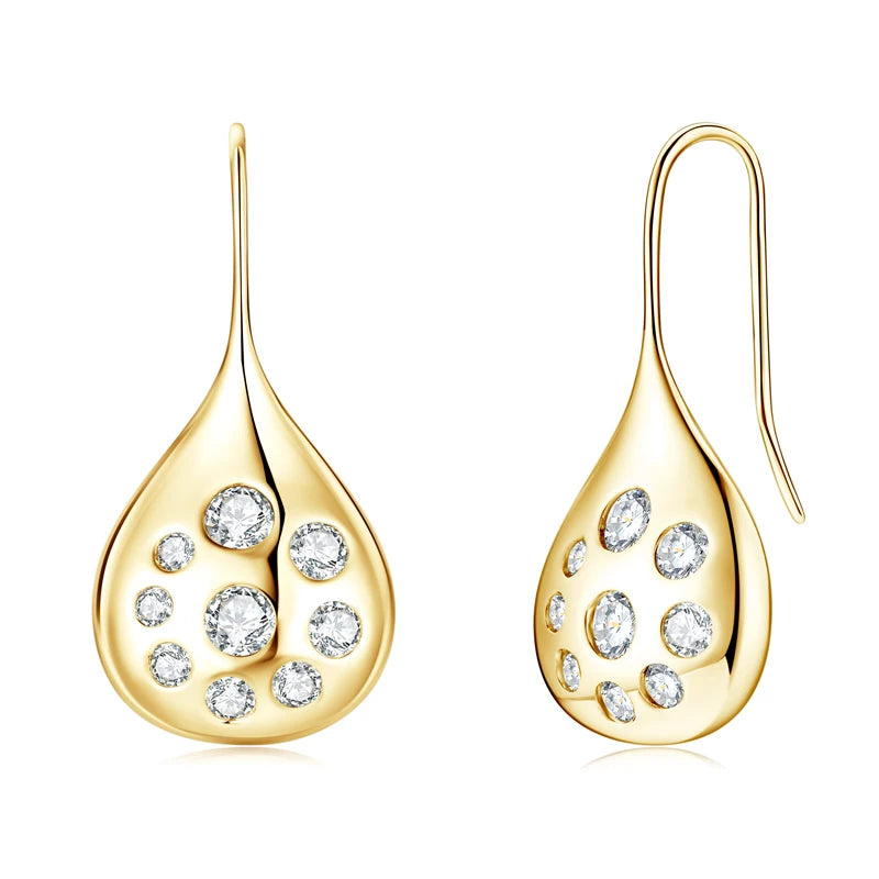 All Moissanite Dangle Earrings 925 Sterling Silver Waterdrop Dangle