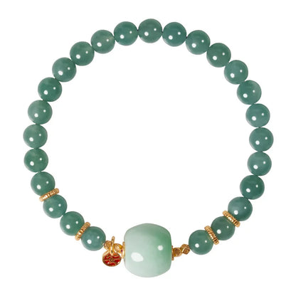 Natural Jade Emerald 10MM Oil Green Bead Bracelet For Women