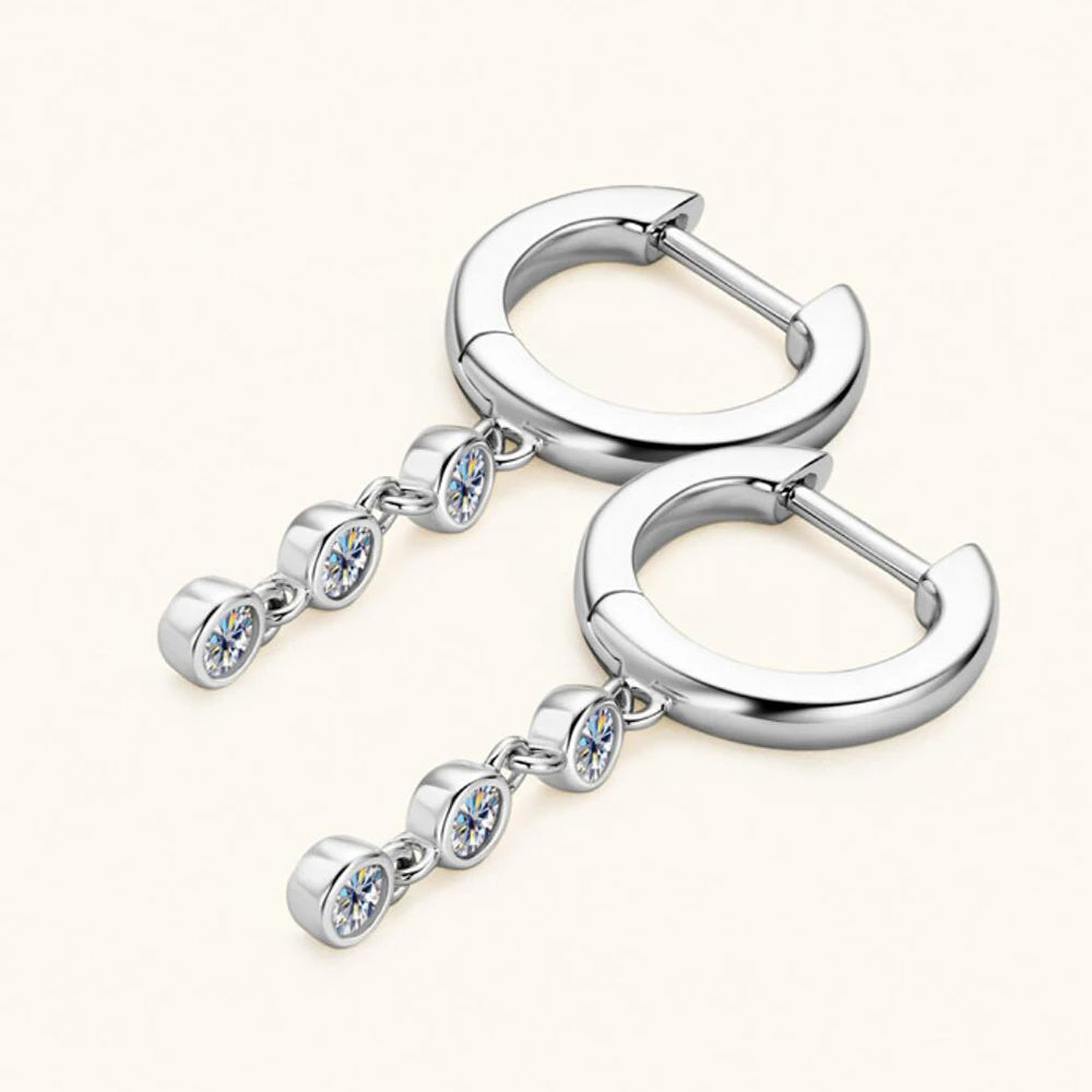 Long Tassel Drop Earrings Original 925 Sterling Silver 18K Yellow Gold Plated 6 Stone Moissanite Earring for Women Fine Jewelry