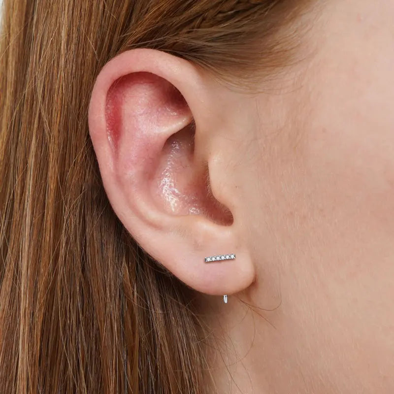 Trendy Moissanite Half Hoop Earrings 925 Sterling Silver