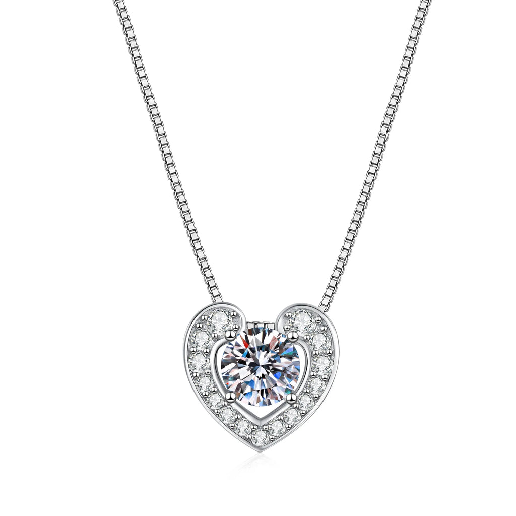 love necklace pt950 Platinum 1 carat moissanite necklace with Valentine's Day gift