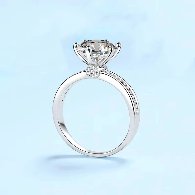 Engagement Rings 18K White Gold Women Wedding Band 3 Carat VVS1 D Color Moissanite Diamond Girlfriend Birthday Gift Fine Jewelry