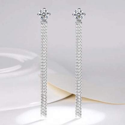 2ct Moissanite Tassel Earrings