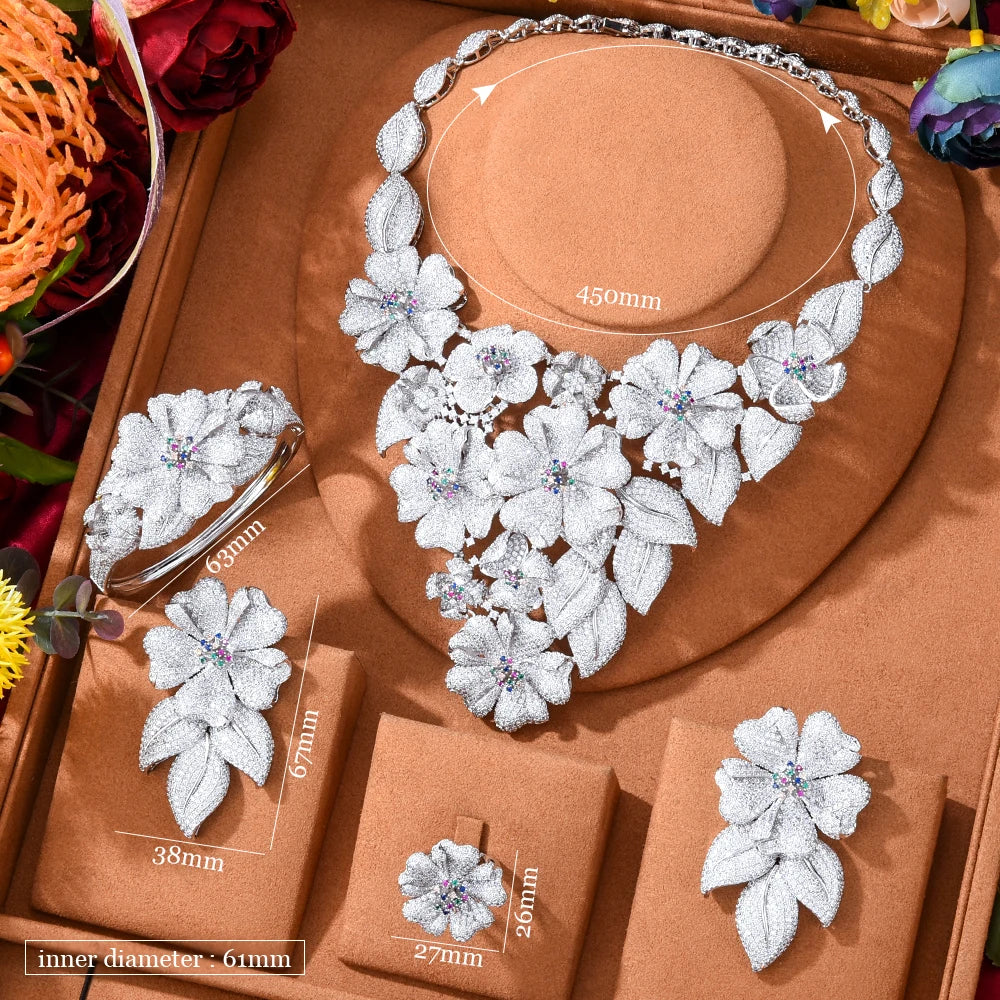 Gorgeous Luxury Flower Jewelry Set