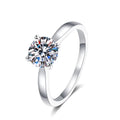 D VVS1 Moissanite Solitaire Ring - S925 Sterling Silver 0.5ct - 2ct