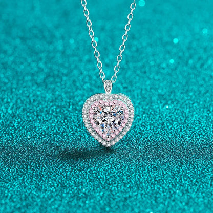 1CT Heart Moissanite Pendant Necklace