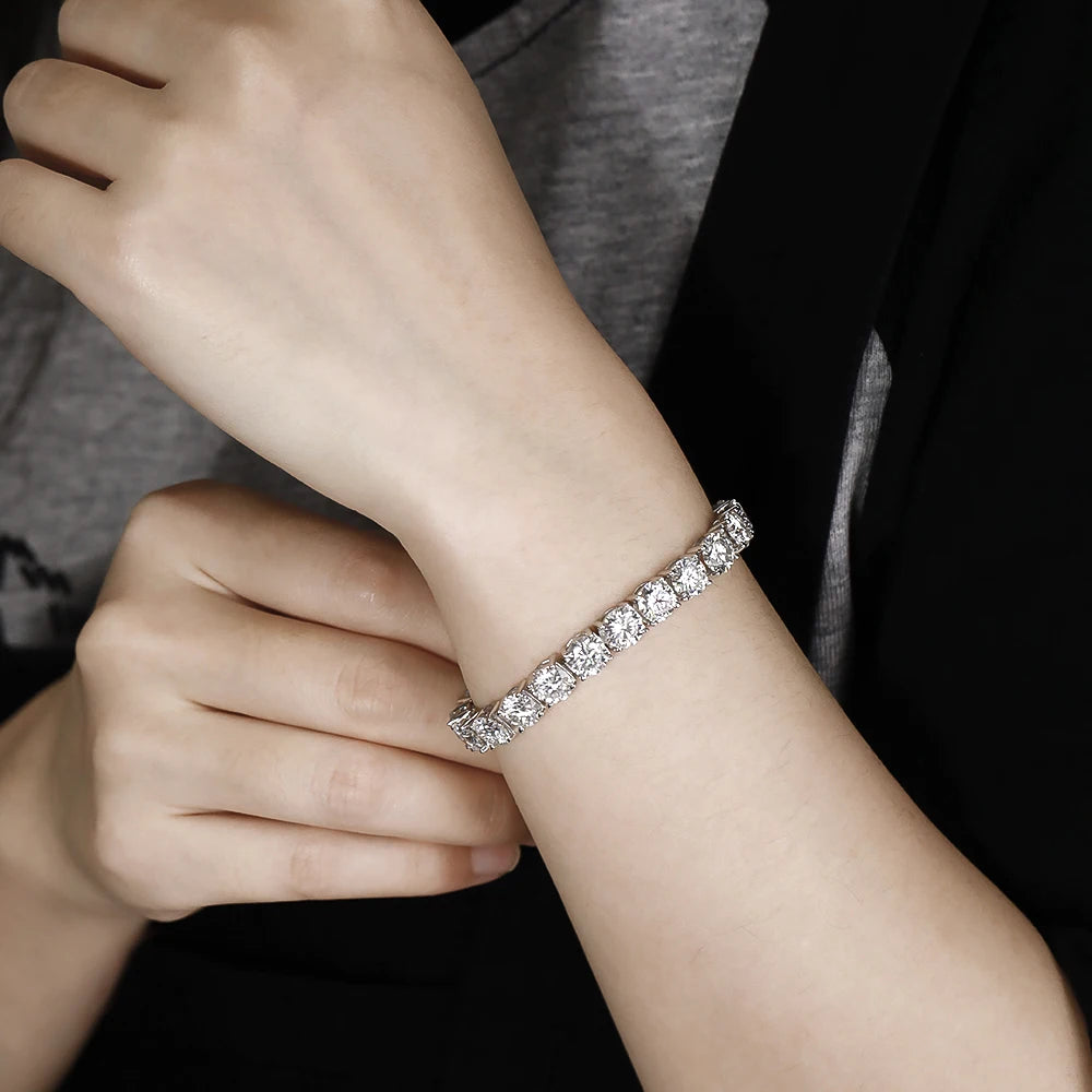6.5mm Moissanite Tennis Bracelet | D Color S925 Silver