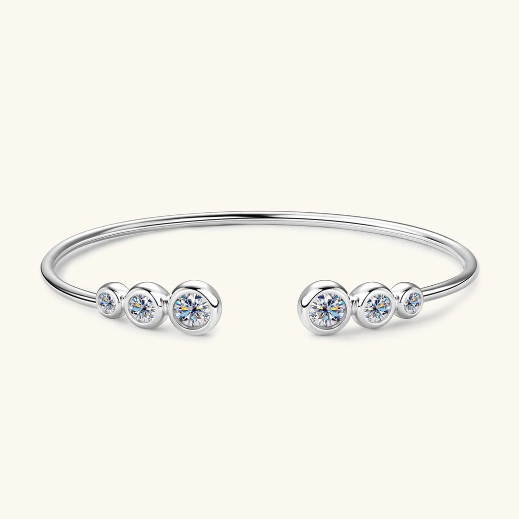 Bubble Moissanite Bracelet For Women 925 Sterling Silver 5MM Diamond Opening Bracelet Fine Jewelry With Certificate