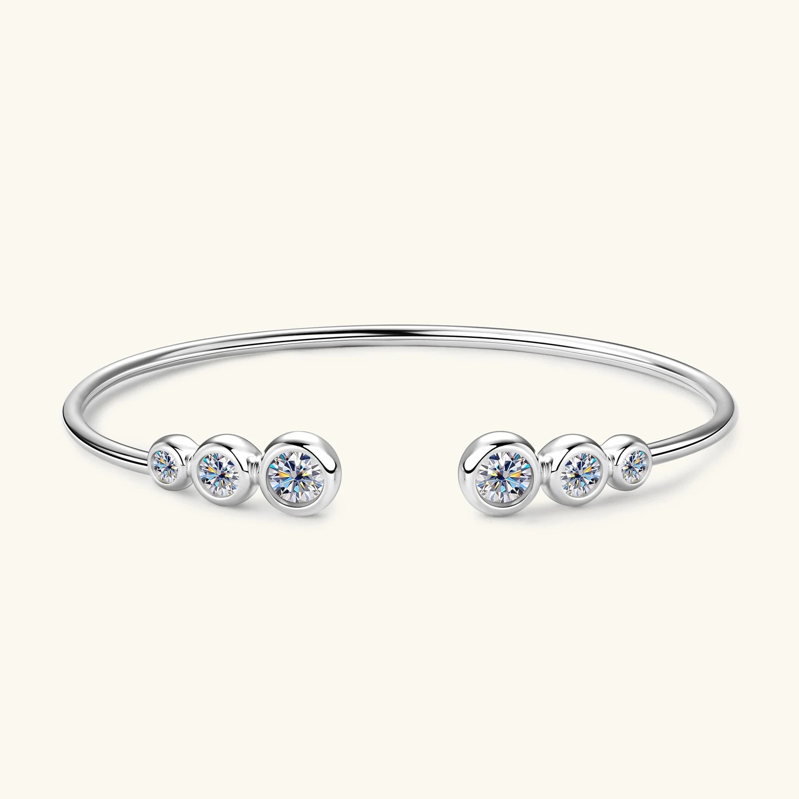 Bubble Moissanite Bracelet For Women 925 Sterling Silver 5MM Diamond Opening Bracelet Fine Jewelry With Certificate