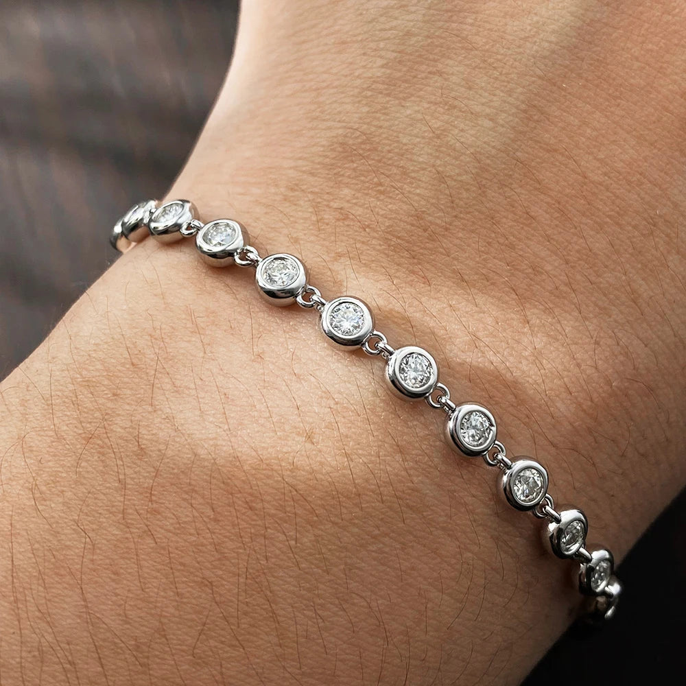 Moissanite Tennis Bracelet GRA Certified s925 Sterling Sliver 3mm