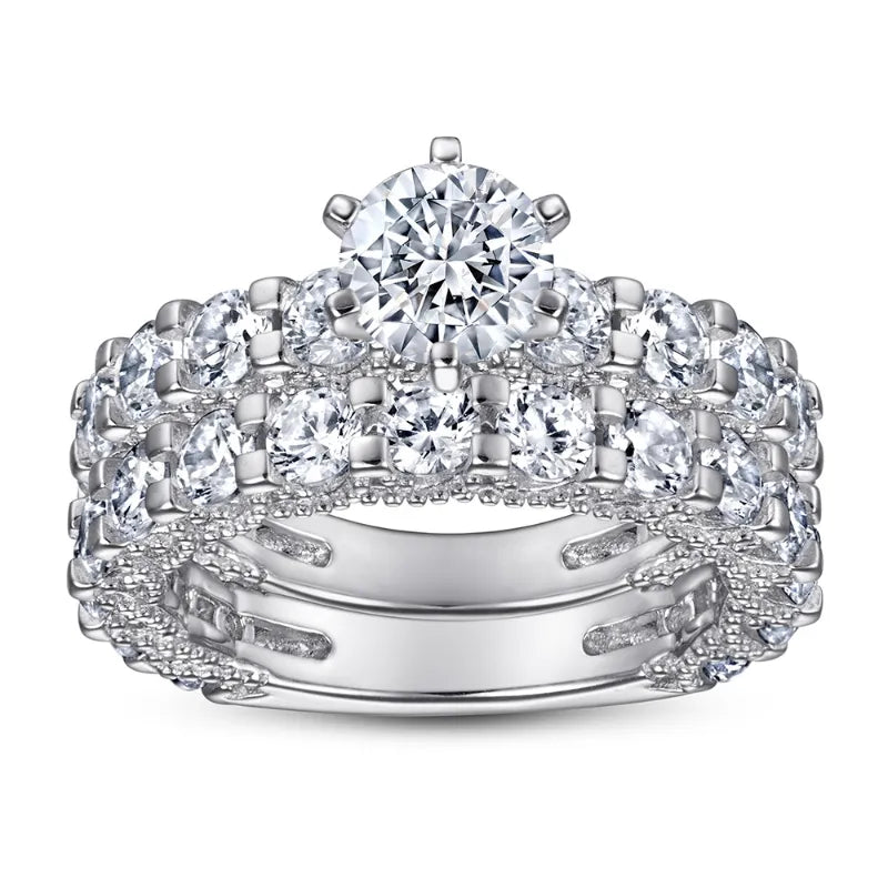 0.8 Carat Moissanite Diamond Ring Set