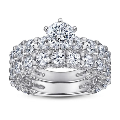 0.8 Carat Moissanite Diamond Ring Set