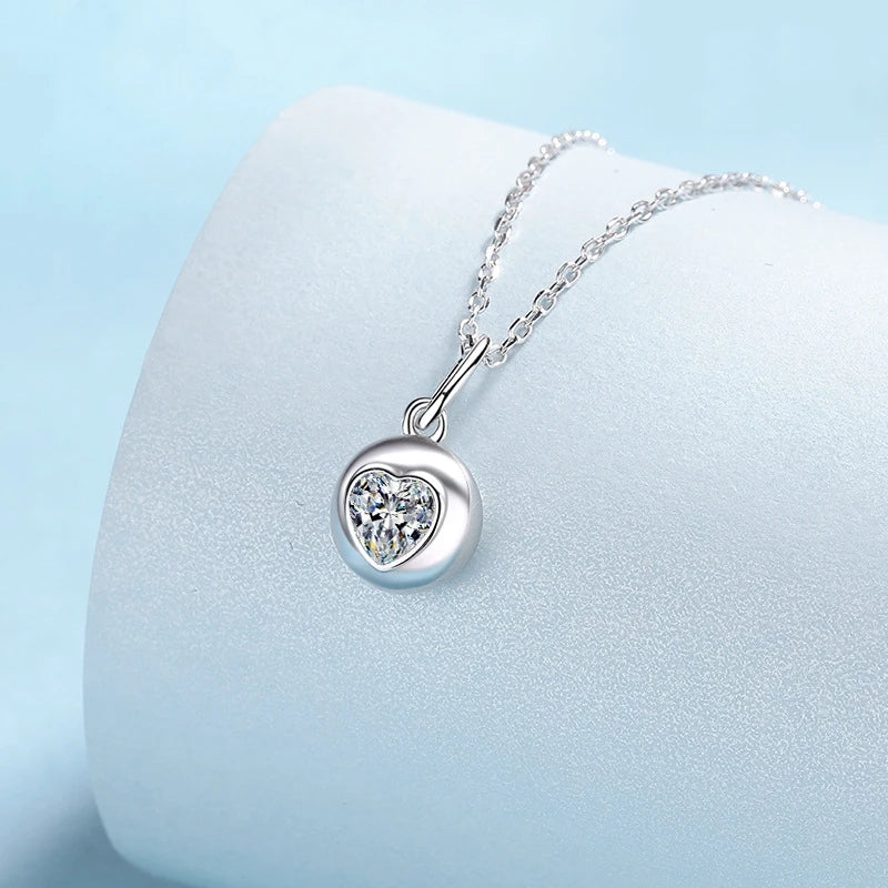 Daughter Birthday Gift 18K White Gold Necklaces 0.5CT Moissanite Diamond Women Wedding PT950 Platinum Girlfriend Valentine's Day