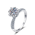 Designer Jewelry Girl 18K White Gold 1/2/3/5 Carat VVS1 D Color Moissanite Diamond Snow Queen Finger Rings Best Gift for Female