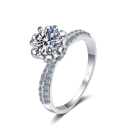 Designer 18K White Gold Moissanite Diamond Rings